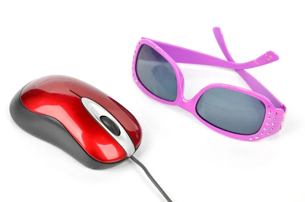 선글라스와 컴퓨터 마우스 — 스톡 사진