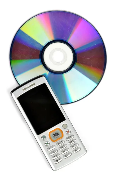 DVD ve cep telefonu — Stok fotoğraf