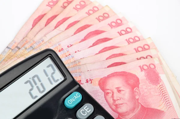 Chińska waluta i kalkulator — Zdjęcie stockowe