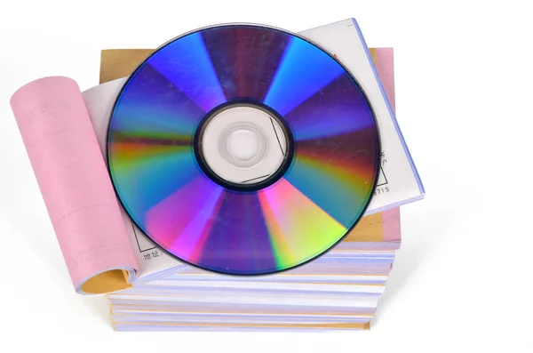 DVD e documentos — Fotografia de Stock