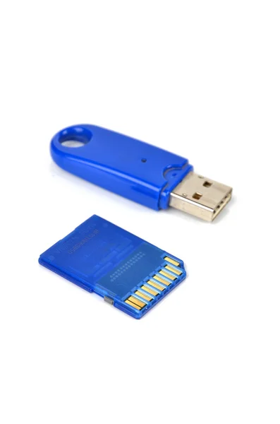 Tarjeta SD y disco USB —  Fotos de Stock