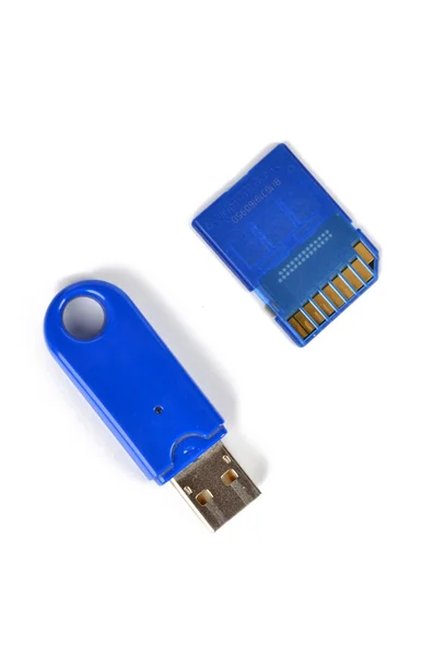Sd-Karte und USB-Festplatte — Stockfoto