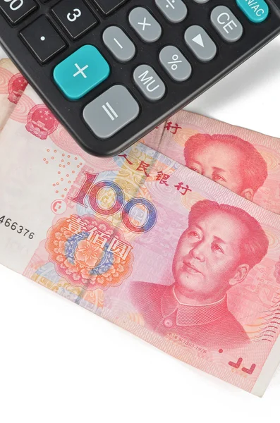Калькулятор і китайська валюта — стокове фото