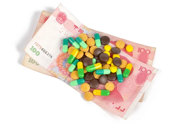 Stock image Chinese currency and medicine