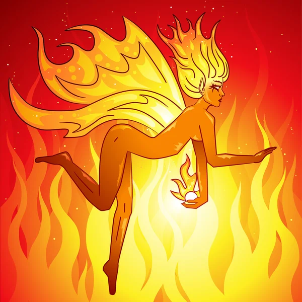 Fire fairy — Stock Vector