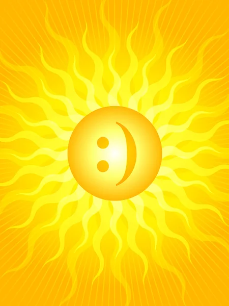 Emoticon sun — Stock Vector