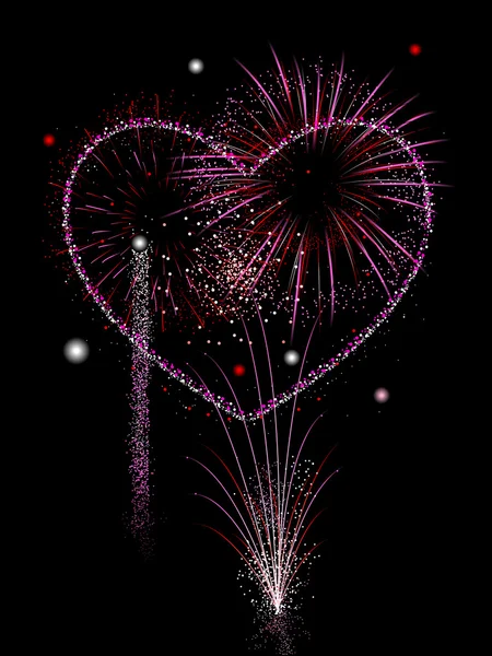 Love fireworks — Stock Vector