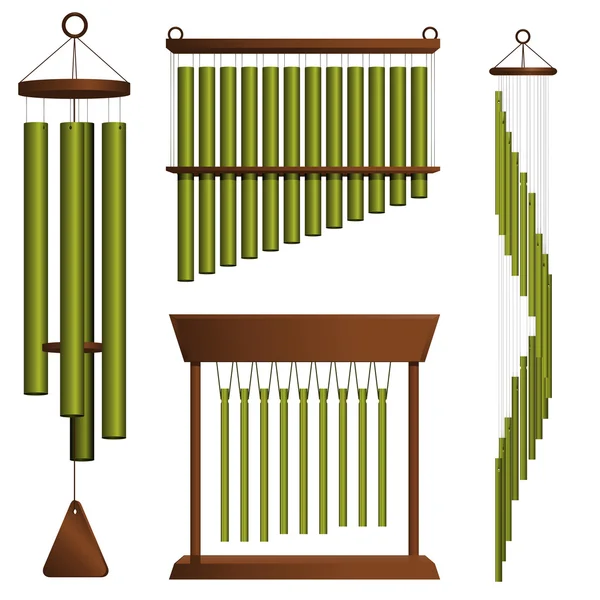 Carillons tubulaires en laiton — Image vectorielle