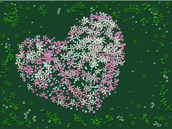 Fleur coeur fond — Image vectorielle
