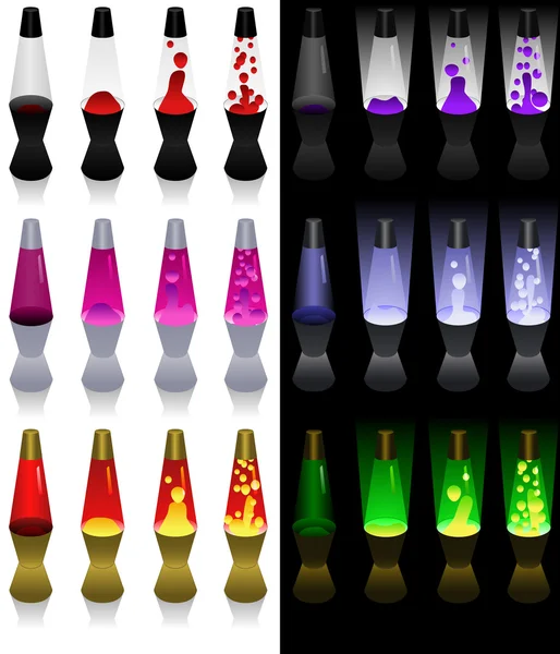 Lavalamp collection — Stock Vector