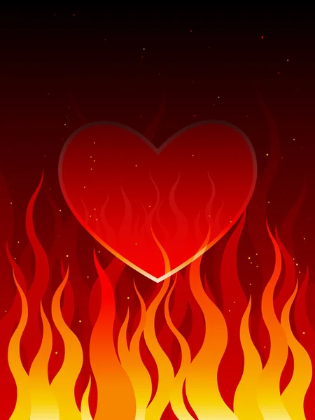 불타는 심장 — 스톡 벡터