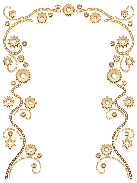 Chain and gear border — Stock Vector