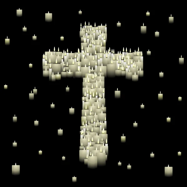 Croce di candela — Vettoriale Stock