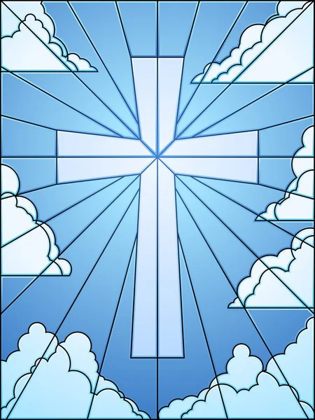 Stained glass cross — Stock Vector