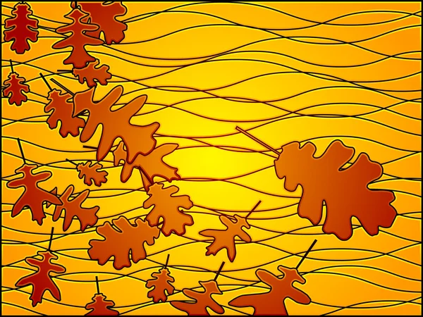 彩绘玻璃秋天 — 图库矢量图片
