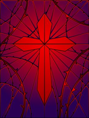 Stained glass cross clipart