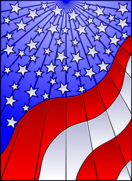 Bandiera USA in vetro colorato — Vettoriale Stock