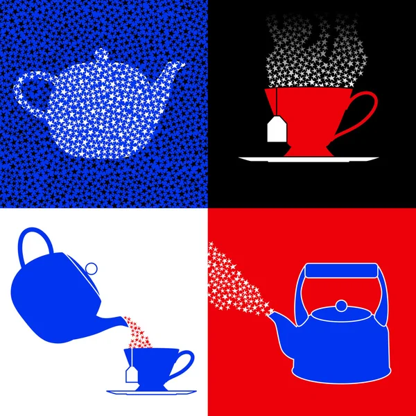 Τσάι κόμμα σύμβολα — Διανυσματικό Αρχείο