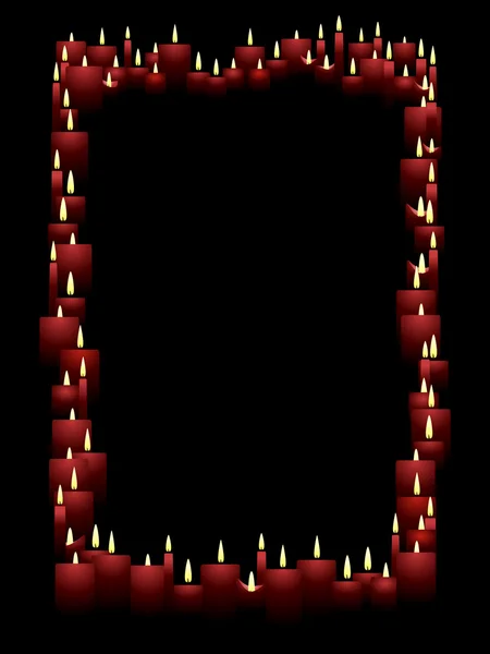 红色蜡烛边框 — 图库矢量图片