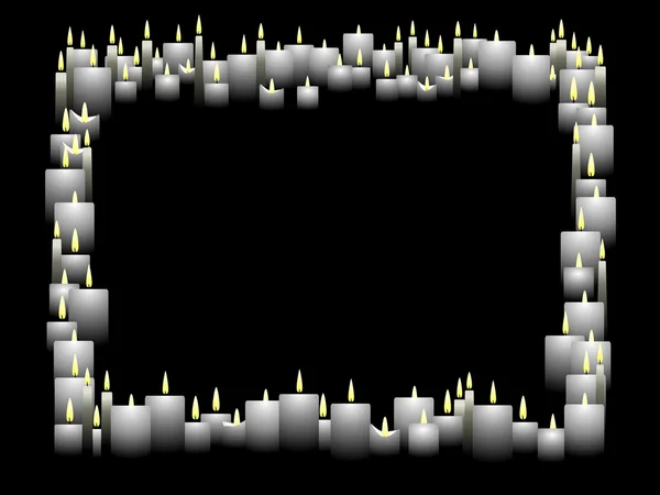 Bílá svíčka hranice — Stockový vektor