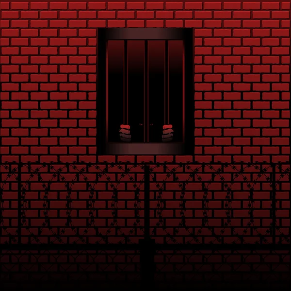 Gevangene in zijn cel — Stockvector