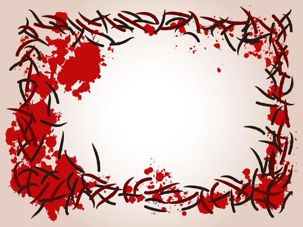 Sanguijuela y marco sanguíneo — Archivo Imágenes Vectoriales
