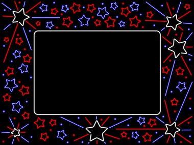 Neon star frame clipart