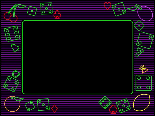Cadre de jeu néon — Image vectorielle