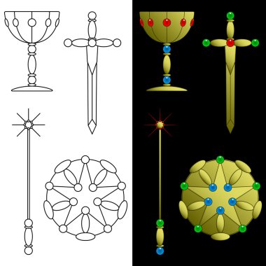 Tarot symbols clipart
