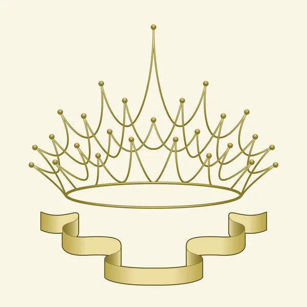 Corona y estandarte — Vector de stock