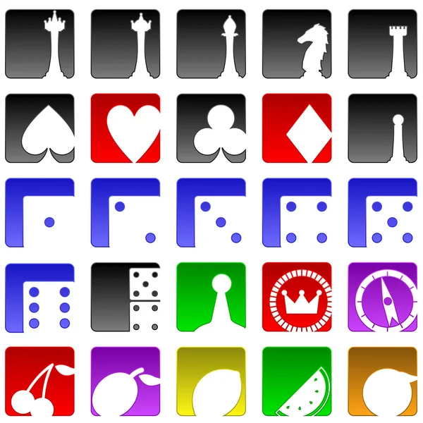 Szerencsejáték-ikonok — Stock Vector