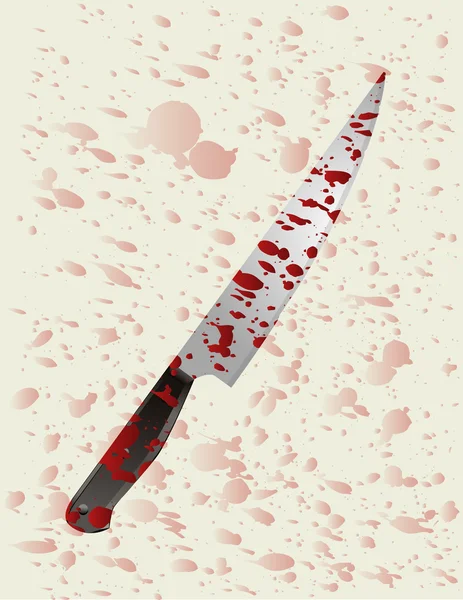 Bloody knife — Stock Vector