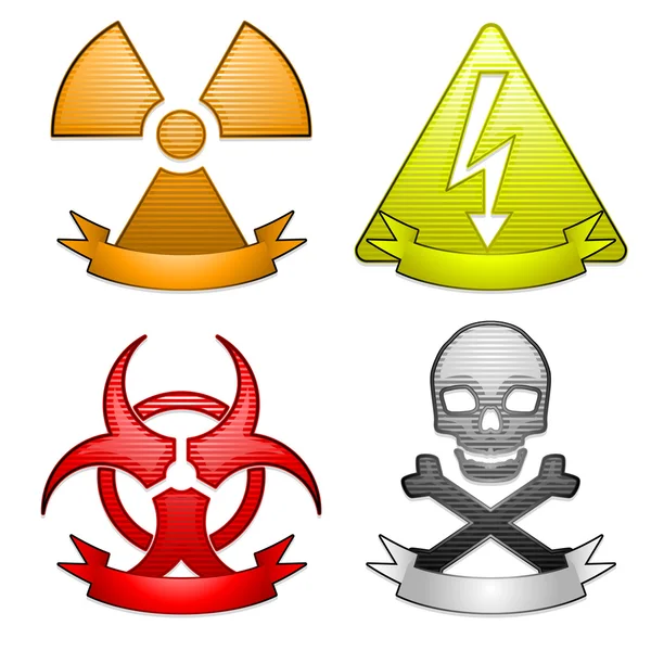 Hazard symbols — Stock Vector