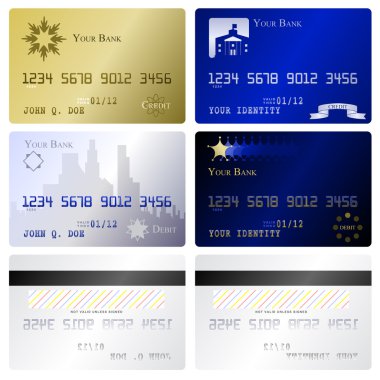 Credit card set clipart