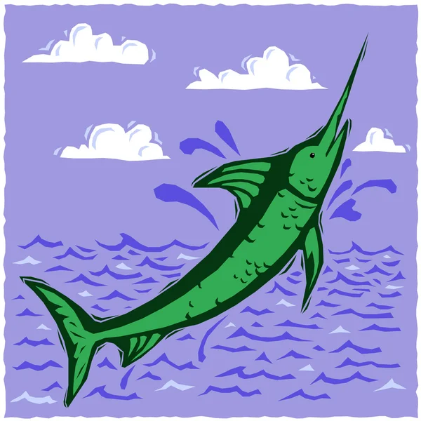 Marlin taille bois — Image vectorielle