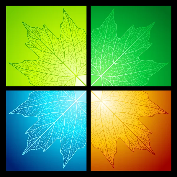 Maple leaf corners — Stock Vector