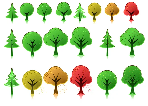 Ícones de árvore —  Vetores de Stock
