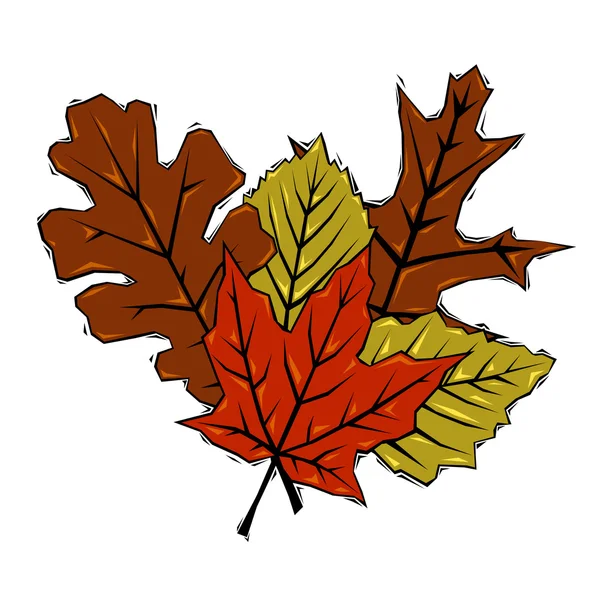 Woodcut leaves — Stock Vector