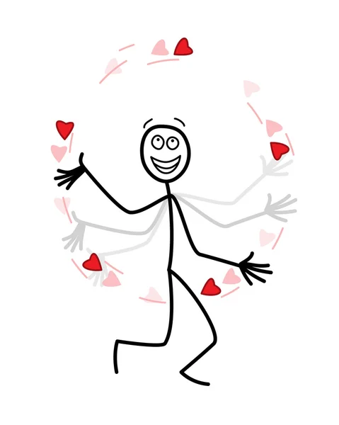 Den kärlek jonglör — Stock vektor