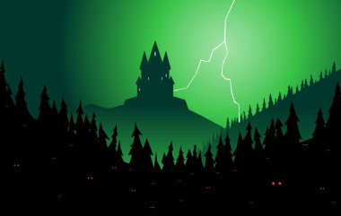 Forest castle clipart