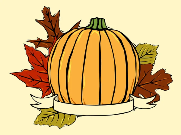 Woodcut pumpkin — Stock Vector