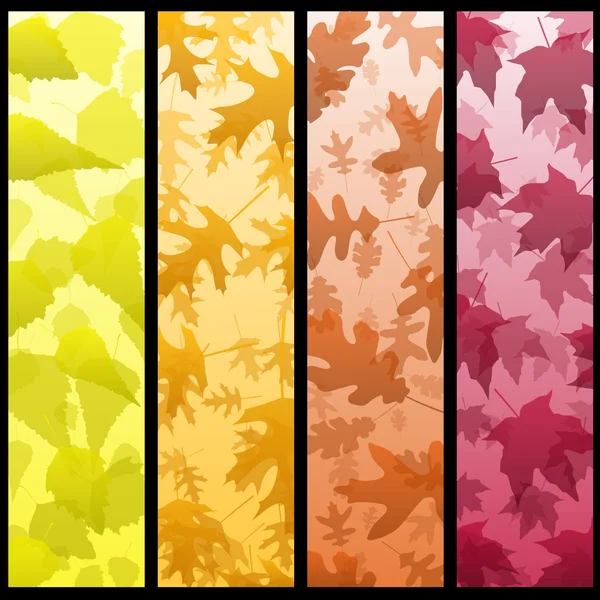 四个垂直秋季横幅 — 图库矢量图片