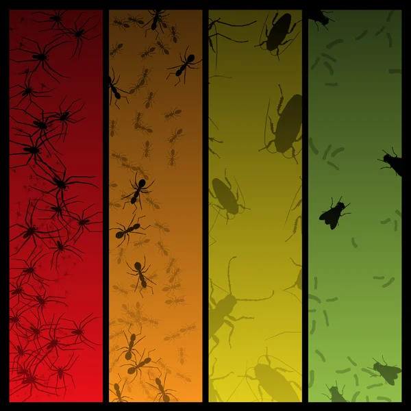 Insektenbanner — Stockvektor