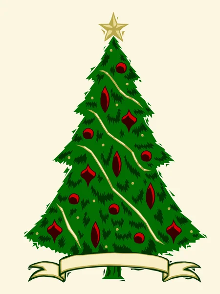 Árbol de Navidad Woodcut — Archivo Imágenes Vectoriales