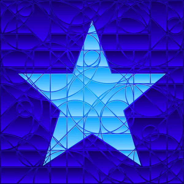 Stained glass star — Stock Vector