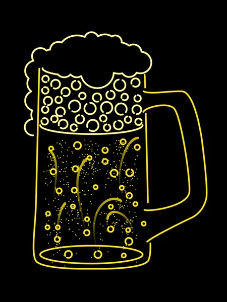 Bière néon — Image vectorielle