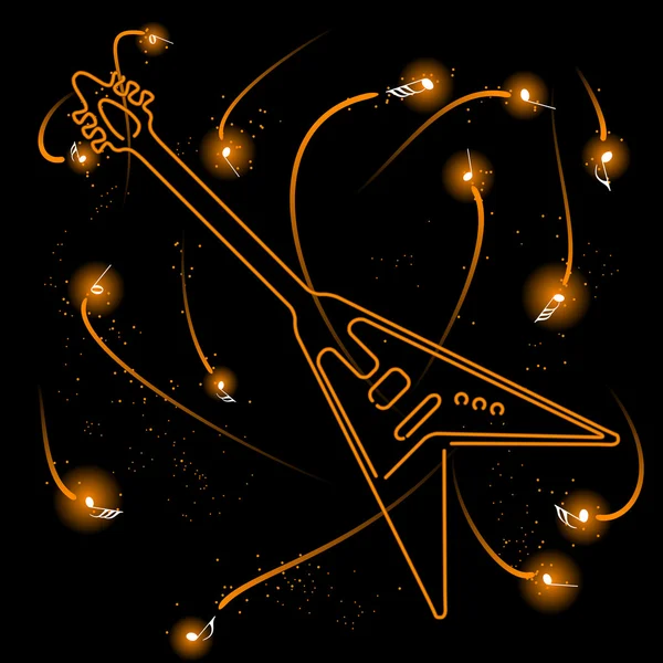 Guitare de lumière — Image vectorielle