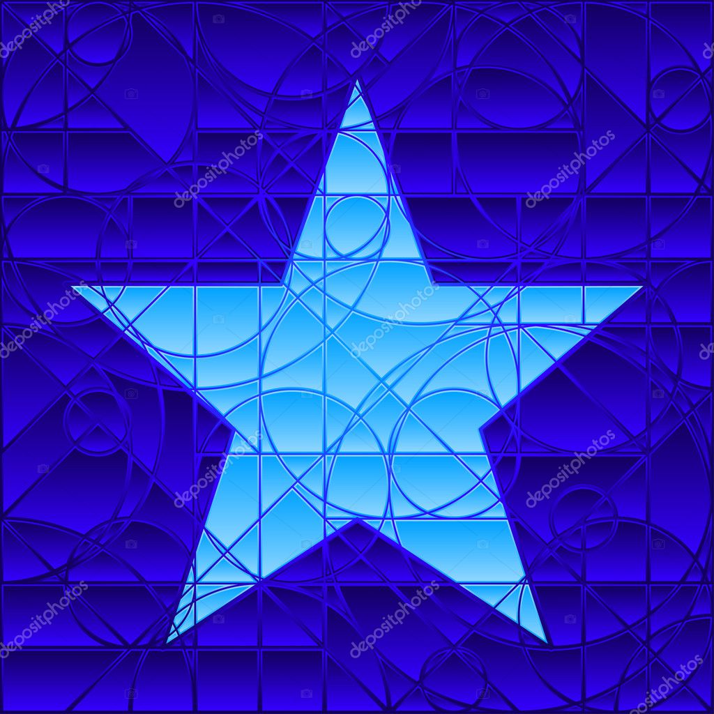 Una stella di vetro colorato con disegni geometrici — Vettoriali di bigldesign