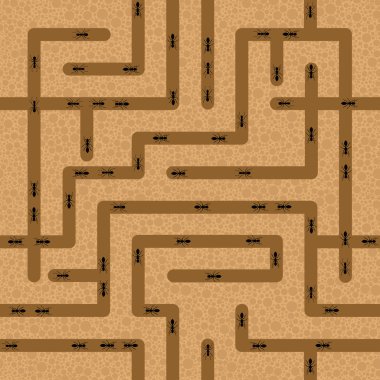 Seamless ant tunnels clipart