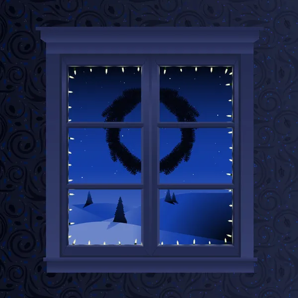 Weihnachtsfenster — Stockvektor